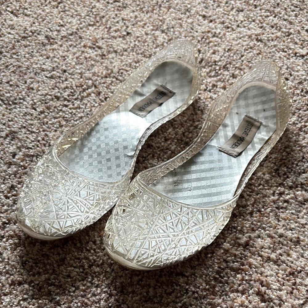 Steve Madden Clear Jelly Flats